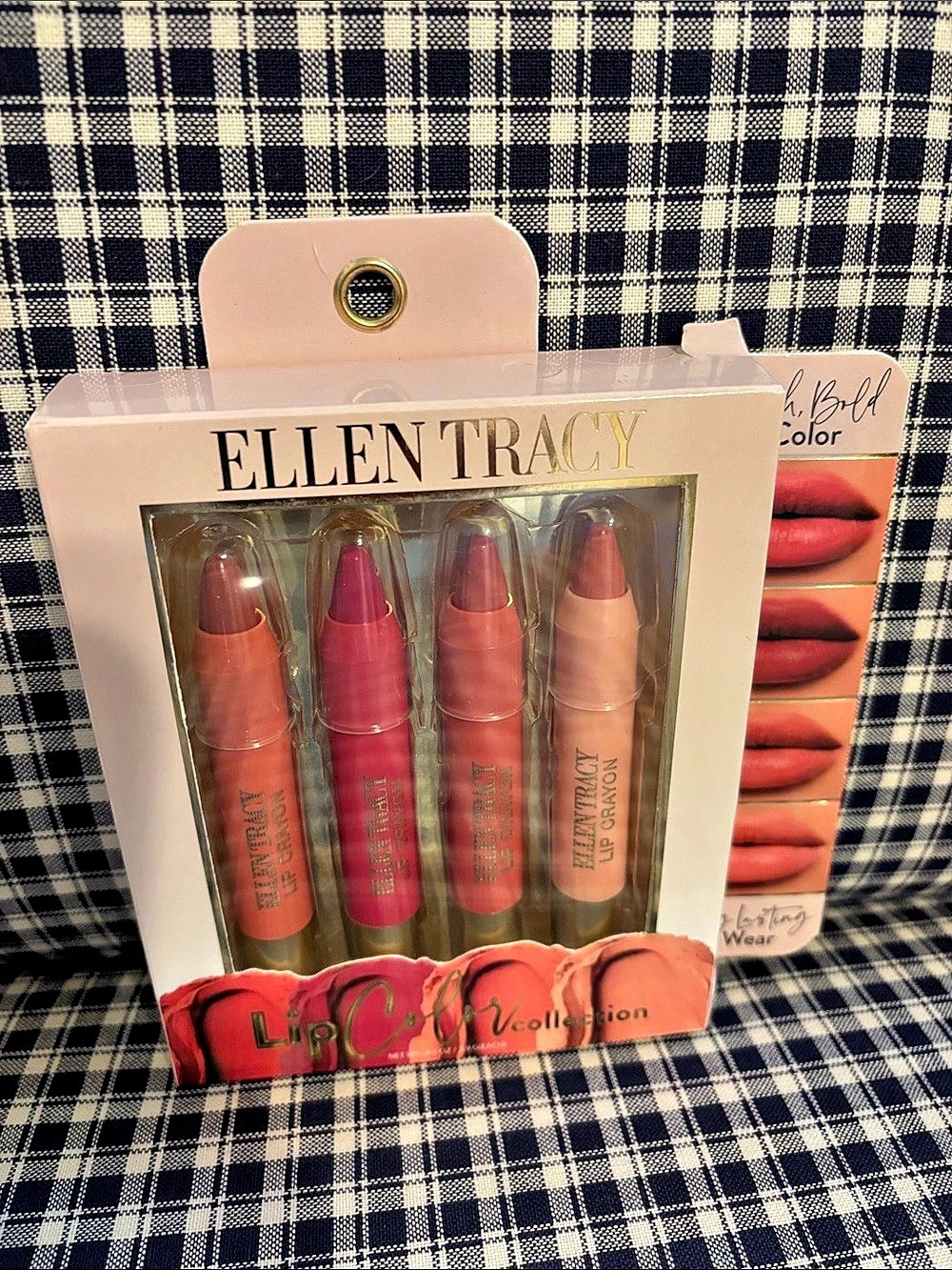 Ellen Tracy Lip Color Collection 4-Piece Lip Crayon Set Red & Pink